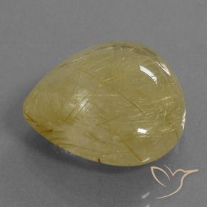 Quarzo rutilo Giallo caldo naturale da 17.91 ct, Forma a pera, Trasparente