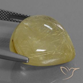 Quarzo rutilo Giallo caldo naturale da 17.91 ct, Forma a pera, Trasparente