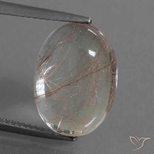 8.28ct Naturale Trasparente con rame Quarzo rutilo, Ovale, Trasparente