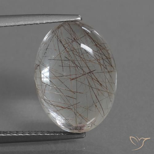 8.10ct Naturale Trasparente con rame Quarzo rutilo, Ovale, Trasparente