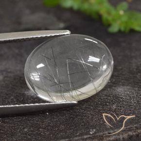 Quarzo rutilo Cancella con il nero naturale da 8.50 ct, Ovale, Trasparente