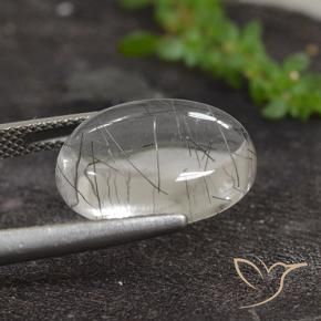 Quarzo rutilo Cancella con il nero naturale da 8.50 ct, Ovale, Trasparente