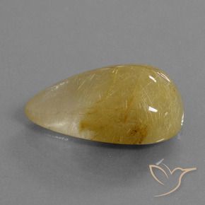 Quarzo rutilo Giallo terroso naturale da 22.73 ct, Forma a pera, Traslucido