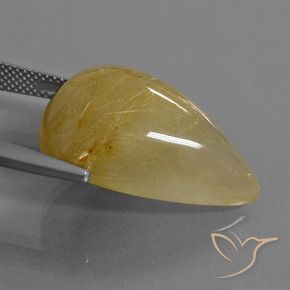 Quarzo rutilo Giallo terroso naturale da 22.73 ct, Forma a pera, Traslucido