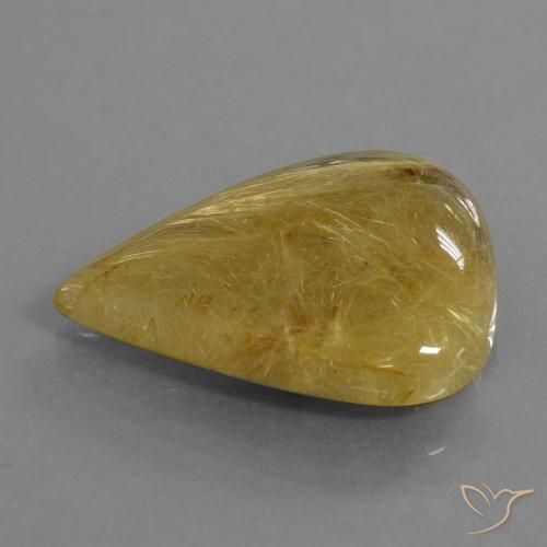 Quarzo rutilo Giallo terroso naturale da 25.66 ct, Forma a pera, Traslucido