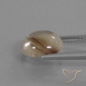 Quarzo rutilo Marrone caldo naturale da 4.31 ct, Rotondo, Trasparente