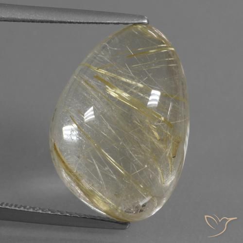 12.10ct Naturale Giallo chiaro Quarzo rutilo, Taglio a fantasia, Trasparente