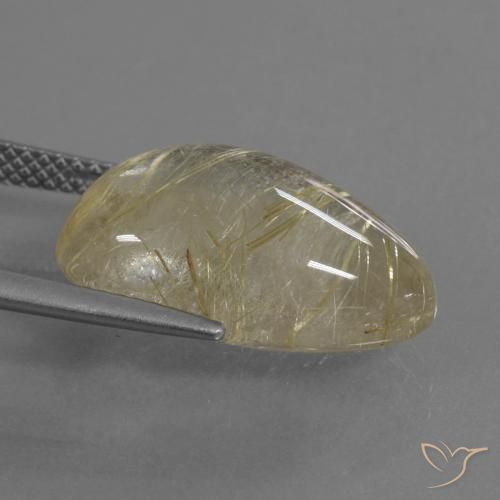 Quarzo rutilo Giallo chiaro naturale da 12.10 ct, Taglio a fantasia, Trasparente