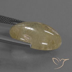Quarzo rutilo Giallo chiaro naturale da 10.36 ct, Ovale, Trasparente