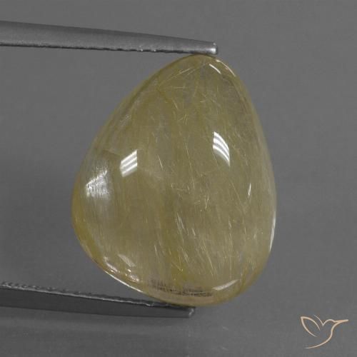 10.83ct Naturale Giallo chiaro Quarzo rutilo, Forma a pera, Traslucido