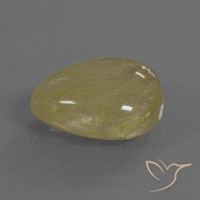 Quarzo rutilo Giallo chiaro naturale da 10.83 ct, Forma a pera, Traslucido