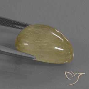 Quarzo rutilo Giallo chiaro naturale da 10.83 ct, Forma a pera, Traslucido