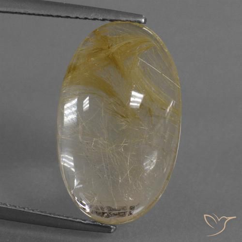 8.65ct Naturale Giallo caldo Quarzo rutilo, Ovale, Trasparente