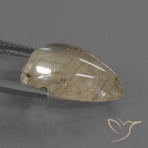 Quarzo rutilo Marrone chiaro naturale da 10.54 ct, Forma a pera, Trasparente