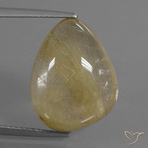 14.00ct Naturale Giallo Digione chiaro Quarzo rutilo, Taglio a fantasia, Trasparente