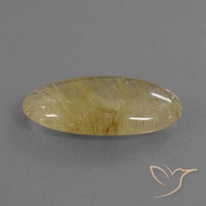Quarzo rutilo Giallo medio naturale da 12.70 ct, Ovale, Trasparente