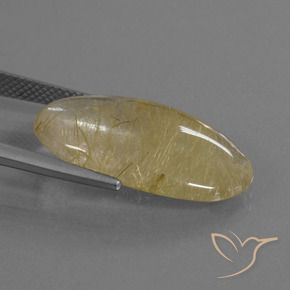 Quarzo rutilo Giallo medio naturale da 12.70 ct, Ovale, Trasparente