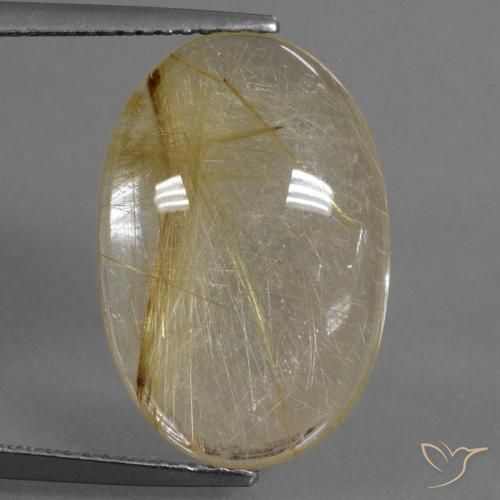 10.01ct Naturale Giallo di Digione Quarzo rutilo, Ovale, Trasparente