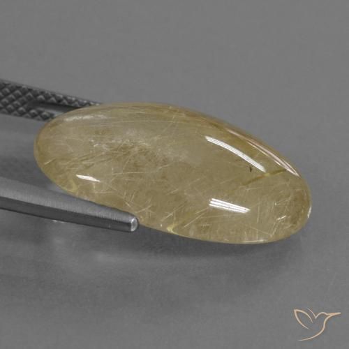 Quarzo rutilo Giallo di Digione naturale da 10.01 ct, Ovale, Trasparente