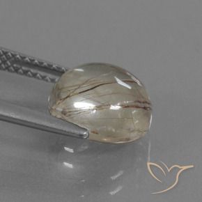 Quarzo rutilo Marrone chiaro naturale da 3.14 ct, Rotondo, Trasparente