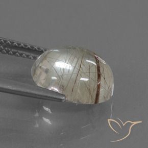 Quarzo rutilo Marrone chiaro naturale da 3.48 ct, Rotondo, Trasparente