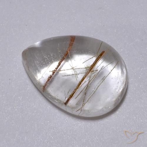 Quarzo rutilo Marrone caldo naturale da 2.49 ct, Forma a pera, Trasparente