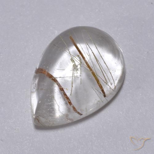 Quarzo rutilo Marrone caldo naturale da 2.49 ct, Forma a pera, Trasparente