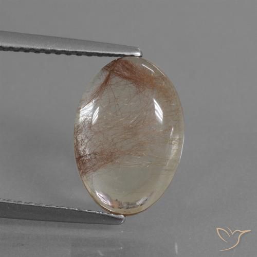 3.64ct Naturale Trasparente con rame Quarzo rutilo, Ovale, Trasparente