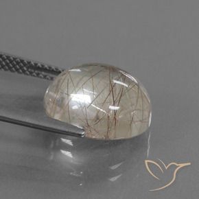 Quarzo rutilo Marrone Molto Chiaro naturale da 6.66 ct, Rotondo, Trasparente