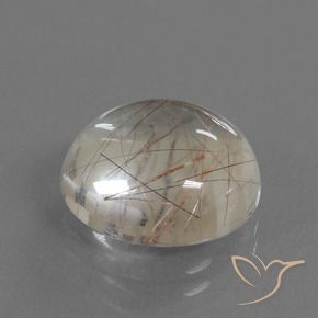 Quarzo rutilo Marrone chiaro naturale da 6.24 ct, Rotondo, Trasparente