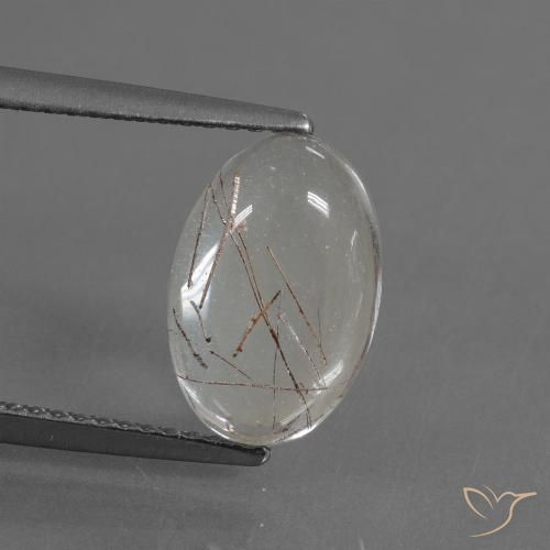 3.08ct Naturale Trasparente con rame Quarzo rutilo, Ovale, Trasparente