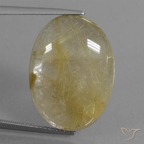 17.46ct Naturale Oro brillante Quarzo rutilo, Ovale, Trasparente