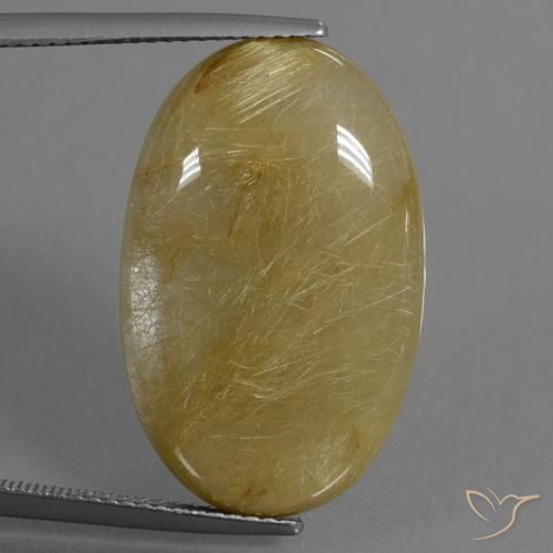 19.01ct Naturale Giallo di Digione Quarzo rutilo, Ovale, Traslucido