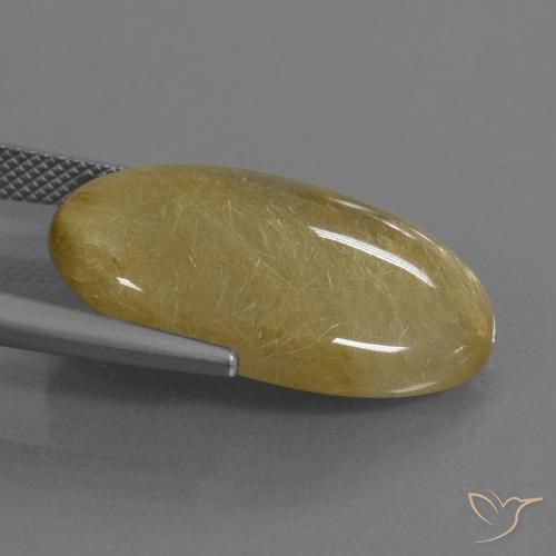 Quarzo rutilo Giallo di Digione naturale da 19.01 ct, Ovale, Traslucido