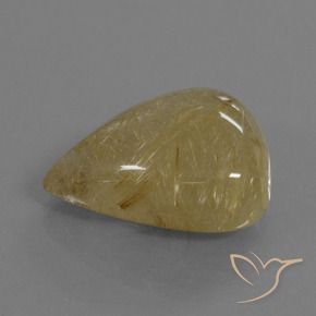 Quarzo rutilo Giallo chiaro naturale da 24.63 ct, Forma a pera, Traslucido
