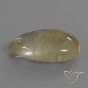 Quarzo rutilo Giallo chiaro naturale da 21.47 ct, Forma a pera, Trasparente