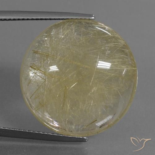 30.09ct Naturale Giallo chiaro Quarzo rutilo, Rotondo, Trasparente