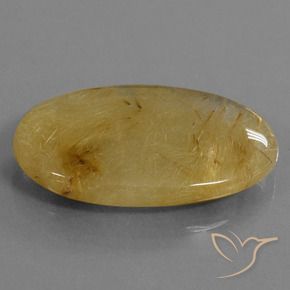 Quarzo rutilo Giallo dorato naturale da 39.16 ct, Ovale, Traslucido