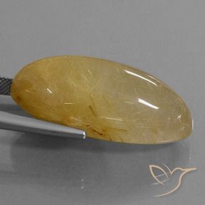 Quarzo rutilo Oro medio naturale da 56.10 ct, Ovale, Traslucido