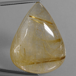 Quarzo rutilato naturale dorato da 60,37 ct, taglio a pera, trasparente