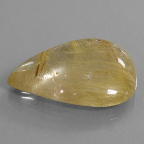 Quarzo rutilato naturale dorato da 60,37 ct, taglio a pera, trasparente