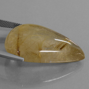 Quarzo rutilato naturale dorato da 60,37 ct, taglio a pera, trasparente