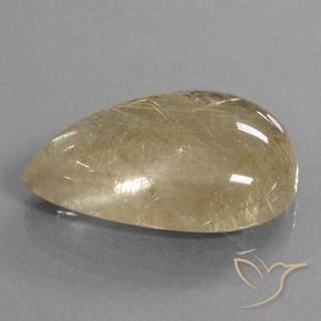 Quarzo rutilo Giallo caldo naturale da 34.22 ct, Forma a pera, Trasparente