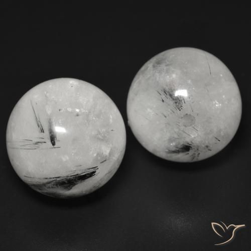 Gemme di Quarzo rutilo Cancella con il nero naturale da 27.41 ct, Sfera, Traslucido