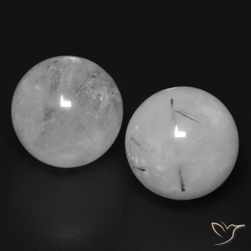 Gemme di Quarzo rutilo Bianco grigio naturale da 25.19 ct, Sfera, Traslucido
