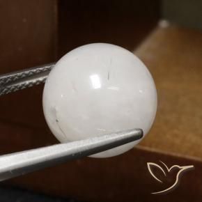 Quarzo rutilo Bianco grigio naturale da 12.72 ct, Sfera, Traslucido