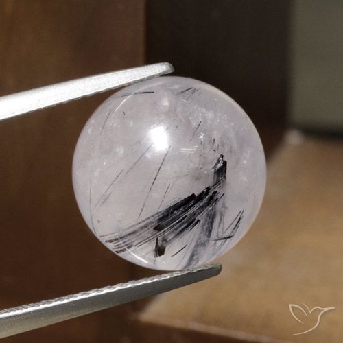 14.19ct Naturale Cancella con il nero Quarzo rutilo, Sfera, Traslucido