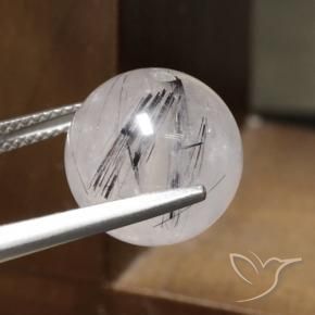 Quarzo rutilo Cancella con il nero naturale da 14.19 ct, Sfera, Traslucido