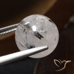 Quarzo rutilo Cancella con il nero naturale da 12.31 ct, Sfera, Traslucido