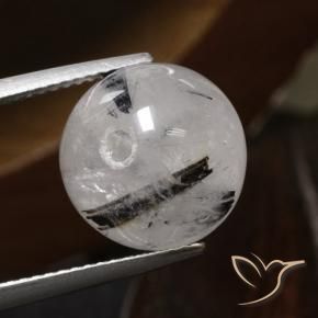 Quarzo rutilo Cancella con il nero naturale da 12.31 ct, Sfera, Traslucido